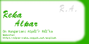 reka alpar business card